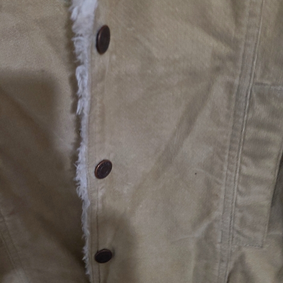 Abercrombie & Fitch tan faux fur unbutton coat - Picture 7 of 10